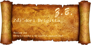 Zádori Brigitta névjegykártya